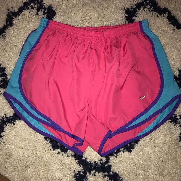 purple and blue nike shorts
